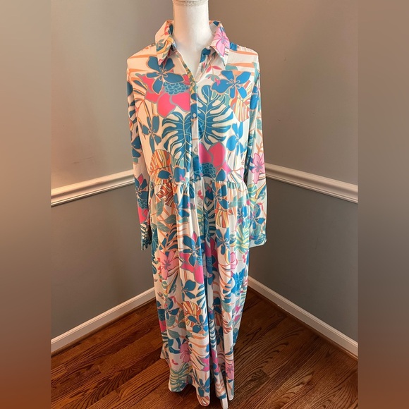 Tolani Collection Martina Tropical Print Maxi Dress M NWT - Picture 5 of 8